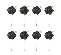 QUARKZMAN 8 Pcs Ramilletes de Solapa de Rosas con Alfileres 2"x3.5" para Hombres Ceremonia de Boda Aniversario Cena Formal Fiesta Decoración Traje Negro