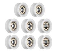 QUARKZMAN 8 Pcs Rodamientos Guía Plásticos Tipo U 6x27.3x13mm, Ruedas Poleas Tipo U Rodamientos Ruedas Rodillos, (Blanco)