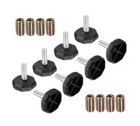 QUARKZMAN 8 Pezze Livellatori Regolabili Filettati M8 1.44 x 1.38 Piedini Livellamento con 8 Pezze Dadi Di Accoppiamento 0.98" Antiscivolo Protettore Pavimento per Tavolo Sedia Mobile