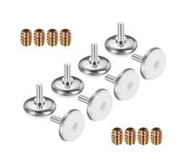 QUARKZMAN 8 Pezzi Livellatori Regolabili Filettatura M6 1.04 X 1.1 Piedini Livellamento A Vite con 8 Pezzi Dadi Di Accoppiamento 0.59" Antiscivolo Protezione Pavimento per Tavolo Sedia