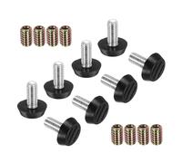 QUARKZMAN 8 Pezzi Livellatori Regolabili Filettatura M8, 0.98 x 0.85 Piedini Livellamento A Vite con 8 Pezzi 0.79" Dadi Di Accoppiamento Antiscivolo Protettore Pavimento per Tavolo