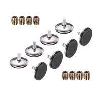 QUARKZMAN 8 Pezzi Livellatori Regolabili Filettatura M8 1.18 X 1.89 Piedini Livellamento con 8 Pezzi Dadi Di Accoppiamento 0.67" Antiscivolo Protezione Pavimento per Tavolo Sedia