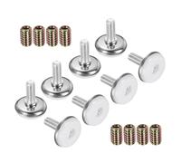 QUARKZMAN 8 Pezzi Livellatori Regolabili Filettatura M8 1.22 X 1.1 Piedini Livellamento A Vite con 8 Pezzi Dadi Di Accoppiamento 0.79" Antiscivolo Protettore Pavimento per Tavolo Sedia