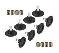 QUARKZMAN 8 Pezzi Piedini Regolabili Filettati M10 32 X 45 Mm con 8 Pezzi Dadi Di Accoppiamento Da 15 Mm Antiscivolo per Tavolo Sedia Mobile Scrivania Divano Banco Di Lavoro