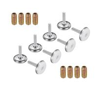QUARKZMAN 8 Pezzi Piedini Regolabili Filettatura M6 1.4 x 1.1 Piedini Livellanti con 8 Pezzi Dadi Di Accoppiamento 0.98" Antiscivolo Protezione Pavimento per Tavolo Sedia Mobile