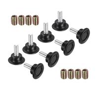 QUARKZMAN 8 Pezzi Regolatori M8 Regolabili per Mobili 1.2 X 1.1 Piedini Livellanti con Vite E 8 Pezzi Dadi Di Accoppiamento Da 0.67" Antiscivolo Protettore Pavimento per Tavolo Sedia