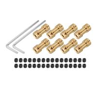 QUARKZMAN 8 Piezas Acoplamiento Rígido Orificio Diámetro 3 mm a 3.17 mm | Diámetro 9 mm Acoplador de Eje de Latón M3 Tono de Cobre, Acoplamiento 32 Tornillos y 2 Llaves Inglesas