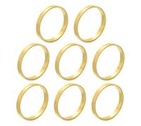 QUARKZMAN 8 Piezas Anillos de Servilleta Circulares, Soporte de Hebilla de Servilleta de Metal para Ajustes de Mesa en Cocina, Cena, Fiesta de Bodas, Dorado