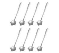 QUARKZMAN 8 Piezas Cucharas De Flores De Acero Inoxidable 5 Pulgadas Forma De Flor De Globo Cuchara Pequeña De Café Cuchara De Postre Para Espresso Azúcar Pastel Plateado