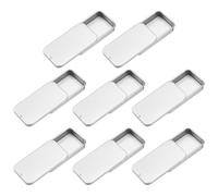 QUARKZMAN 8 Piezas De Cajas De Metal Vacías 2.4"x1.3"x0.4" Plata Bruniada | Con Tapa Corrediza, Mini Latas Metálicas Vacías Con Tapas Deslizantes, Organizadores Rectangulares