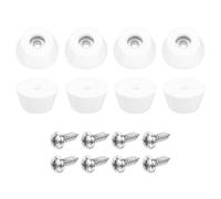 QUARKZMAN 8 Piezas de Patas de Goma para Mueble, Almohadillas Redondas de 15mm de Alto x 30mm de Ancho con Arandela y Tornillos