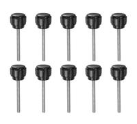 QUARKZMAN 8 Piezas de Perillas de Sujeción Moleteadas M3 x 30 mm Métricas de Acero al Carbono con Rosca Macho Tornillo de Pulgar Tipo Tornillo de Mano Roscadode 14 mm Negras