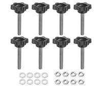 QUARKZMAN 8 Piezas De Prensacables Estrella Con Tuercas Y Arandelas, M5 X 30mm Métrico Acero Inoxidable 304 Macho Rosca 25mm Cabeza Plástica 6 Estrellas, Perno Roscado Perillas Manijas