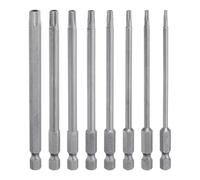 QUARKZMAN 8 Piezas Juego de Puntas de Destornillador Torx Tt8/Tt10/Tt15/Tt20/Tt25/Tt27/Tt30/Tt40 de Acero S2 Vástago Hexagonal de 1/4" Longitud de 4" Cabeza Magnética de Estrella de 6