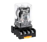 QUARKZMAN 8 Pines Relé Electromagnético De Potencia DPDT Bobina DC 24V 10A | Relé Pequeño, MK2P-I, Con Base De Enchufe Terminal, 2NC 2NO, JQX-10F/2Z