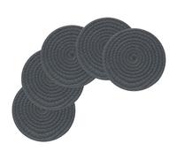 QUARKZMAN 8 Pulgadas Soportes para Platos Calientes, Soportes Resistentes Al Calor Color Gris Oscuro para Ollas Y Sartenes, 5 Piezas Salvamanteles De Algodón para Encimeras, Cocina