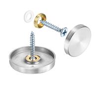 QUARKZMAN 8 Tapas de Tornillos Tapas Decorativas de Acero Inoxidable 304 para Tornillos de Espejo para Publicidad de Carteles Diámetro 30mm Color Plata