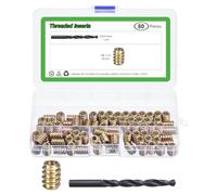 QUARKZMAN 80 Piezas Insertos Roscados M6-1x15 Con Hexágono Interno Sin Cabeza Insertos Rosca Y Accesorios Trabajo En