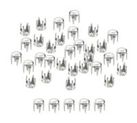 QUARKZMAN 80 Piezas Remaches de Cúpula Redonda en Plata, 2.5mm Tachuelas de Púas de Latón para Ropa de Bricolaje, Cinturón, Bolso, Zapatos, Pulsera, Artesanía de Cuero