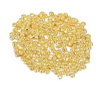 QUARKZMAN 800 Piezas de Cuentas de Engarce Redondas, 2.5mm de Latón Espaciador Cuentas Sueltas Abrazaderas de Metal Extremos Pequeños Topes Cuentas para Manualidades DIY, Dorado