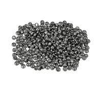 QUARKZMAN 800 piezas de cuentas de engarce redondas, cuentas sueltas de metal de 2 mm, extremos de abrazadera de metal, pequeños topes hacer pulseras, joyería artesanal DIY, negro metálico