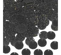 QUARKZMAN 800 Piezas De Lentejuelas Planas Redondas 10mm/0.4 Pulgada Lentejuelas Sueltas Para Manualidades Costura Con Agujero De Un Solo Lado Para Ropa Fabricación De Joyería Negro laser