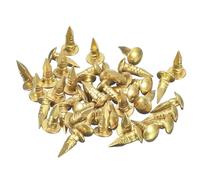 QUARKZMAN 80pcs Pequeños Clavos Dorados, 10x2.8mm(L*D) Clavos Dorados de Cabeza Redonda de Latón Clavos de Hardware para Madera Muebles Manualidades Bricolaje Marco de Fotos, Tono de Latón