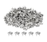 QUARKZMAN 80pcs Tachuelas de Pirámide Cuadrado, 6mm Remaches de Punta Cuadrada Tachuelas para Ropa Cuero Picos de Estilo Punk de Cobre para Cinturones Prendas Manualidades, Plata