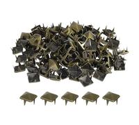 QUARKZMAN 80pcs Tachuelas de Pirámide Cuadrado, 8mm Remaches de Punta Cuadrada Tachuelas para Ropa Cuero Picos de Estilo Punk de Cobre para Cinturones Prendas Manualidades, Bronce