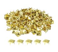 QUARKZMAN 80pcs Tachuelas de Pirámide Cuadrado, 8mm Remaches de Punta Cuadrada Tachuelas para Ropa Cuero Picos de Estilo Punk de Cobre para Cinturones Prendas Manualidades, Dorado