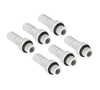 QUARKZMAN 8mm Púas a G1/8 Macho Rosca Tubería x 6uds PVC Recto Espiga Manguera Tubería Conexión para Aire Agua Combustible Neumática Manguera, Blanco