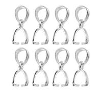 QUARKZMAN 8Pcs 925 Sterling Silver Pinch Bail 11mm Cierre de Colgante Plata
