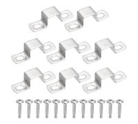 QUARKZMAN 8Pcs Abrazadera En Forma De U Para Tubo Cuadrado 25x25mm En Forma De U De Acero Inoxidable 304 Abrazadera De Correa Cuadrada Con Tornillos Autoperforantes De Barra Barandales
