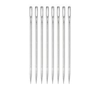 QUARKZMAN 8Pcs Aguja de Tapicería con Ojo Grande Extra Largo de 4 Pulgadas Agujas de Coser Rectas Fáciles de Enhebrar de Acero Inoxidable para Muebles de Cuero