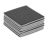 QUARKZMAN 8pcs Almohadillas para Muebles Fieltro Y EVA 3 1/8" (80mm) Pies Muebles Cuadrados Protectores Pisos Madera Autoadhesivos para Proteger Pisos Madera Patas Mesa Gris+Negro