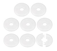 QUARKZMAN 8Pcs Brida Pared Dividida 16.5mm/0.6" Placas Cubierta Fontanería Autoadhesivas ABS Plástico Placa Redonda Escudete Diseño Hebilla Para Tubería Baño Cocina Decoración Blanco