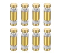 QUARKZMAN 8pcs Clavo Publicitario, 12 x 25mm(OD*L) Tornillos Espaciadores de Acero Inoxidable Separador de Vidrio de Doble Cabeza Vidrio Standoff para Publicidad Porta Carteles, Dorado