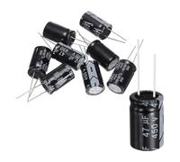 QUARKZMAN 8Pcs Condensador Electrolítico Aluminio 47uF 450V 16x25mm, 105C Alta Temperatura Terminales Radiales TVs, Monitor LCD, VCD, Negro