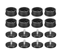 QUARKZMAN 8Pcs Insertos para Tubos Redondos con Pies Niveladores, para Tubo Redondo de 50Mm/1.97" de Diámetro Exterior, Tapa de Cierre de Tapón Negro, Tapones de Inserción