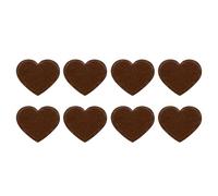 QUARKZMAN 8Pcs Parches Corazón Hierro, Parches Corazón Pequeños Bordados Para Coser, Aplicación Parche Decorativo Para Reparación Para Manualidades DIY, 40mm Marrón