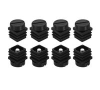 QUARKZMAN 8Pcs Patas Niveladoras de Muebles, M6x20x20mm Plástico Ajustable para Muebles Insertos Roscados Cuadrados Deslizantes para Mesa Silla Muebles, Negro