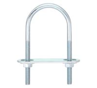 QUARKZMAN 8Pcs Pernos en U Redondos M6, Ancho Interior de 40mm, Longitud de 90mm Perno de Abrazadera en U con Tuercas y Placas, de Acero al Carbono para Reparación Tuberías y Industriale