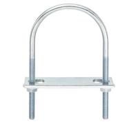 QUARKZMAN 8Pcs Pernos en U Redondos M6, Ancho Interior de 60mm, Longitud de 110mm Perno de Abrazadera en U con Tuercas y Placas, de Acero al Carbono para Reparación Tuberías y Industriale