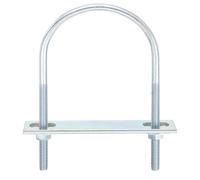 QUARKZMAN 8Pcs Pernos en U Redondos M6, Ancho Interior de 70mm, Longitud de 120mm Perno de Abrazadera en U con Tuercas y Placas, de Acero al Carbono para Reparación Tuberías y Industriale