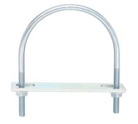 QUARKZMAN 8Pcs Pernos en U Redondos M6, Ancho Interior de 77mm, Longitud de 99mm Perno de Abrazadera en U con Tuercas y Placas, de Acero al Carbono para Reparación Tuberías y Industriale