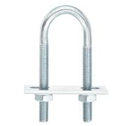 QUARKZMAN 8Pcs Pernos en U Redondos M8, Ancho Interior de 25mm, Longitud de 90mm Perno de Abrazadera en U con Tuercas y Placas, de Acero al Carbono para Reparación Tuberías y Industriale