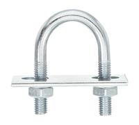 QUARKZMAN 8Pcs Pernos en U Redondos M8, Ancho Interior de 27mm, Longitud de 59mm Perno de Abrazadera en U con Tuercas y Placas, de Acero al Carbono para Reparación Tuberías y Industriale