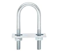 QUARKZMAN 8Pcs Pernos en U Redondos M8, Ancho Interior de 31mm, Longitud de 90mm Perno de Abrazadera en U con Tuercas y Placas, de Acero al Carbono para Reparación Tuberías y Industriale