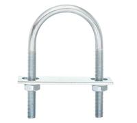 QUARKZMAN 8Pcs Pernos en U Redondos M8, Ancho Interior de 50mm, Longitud de 100mm Perno de Abrazadera en U con Tuercas y Placas, de Acero al Carbono para Reparación Tuberías y Industriale