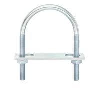 QUARKZMAN 8Pcs Pernos en U Redondos M8, Ancho Interior de 60mm, Longitud de 100mm Perno de Abrazadera en U con Tuercas y Placas, de Acero al Carbono para Reparación Tuberías y Industriale